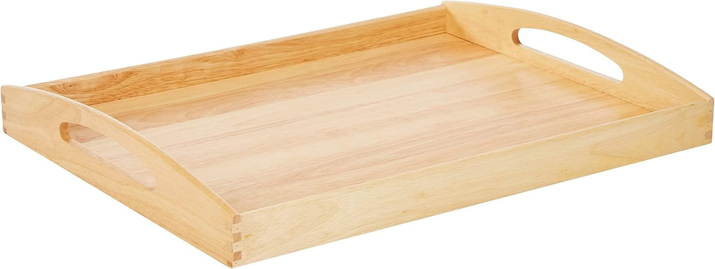 Tablett aus Gummibaumholz, Gummibaum 53 x 41 x 7 cm Single