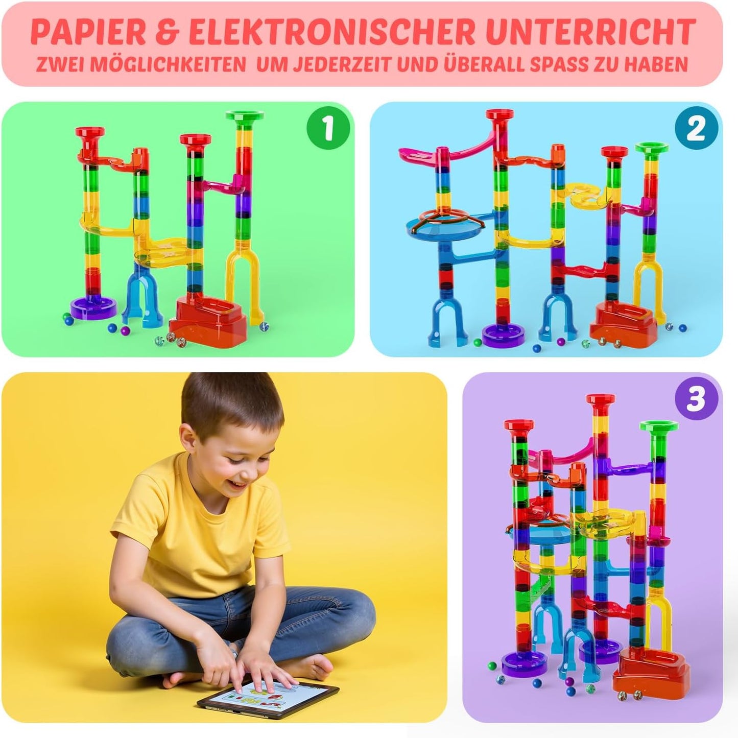 Murmelbahn Logikspiel-Set, 109 PCS Transparent
