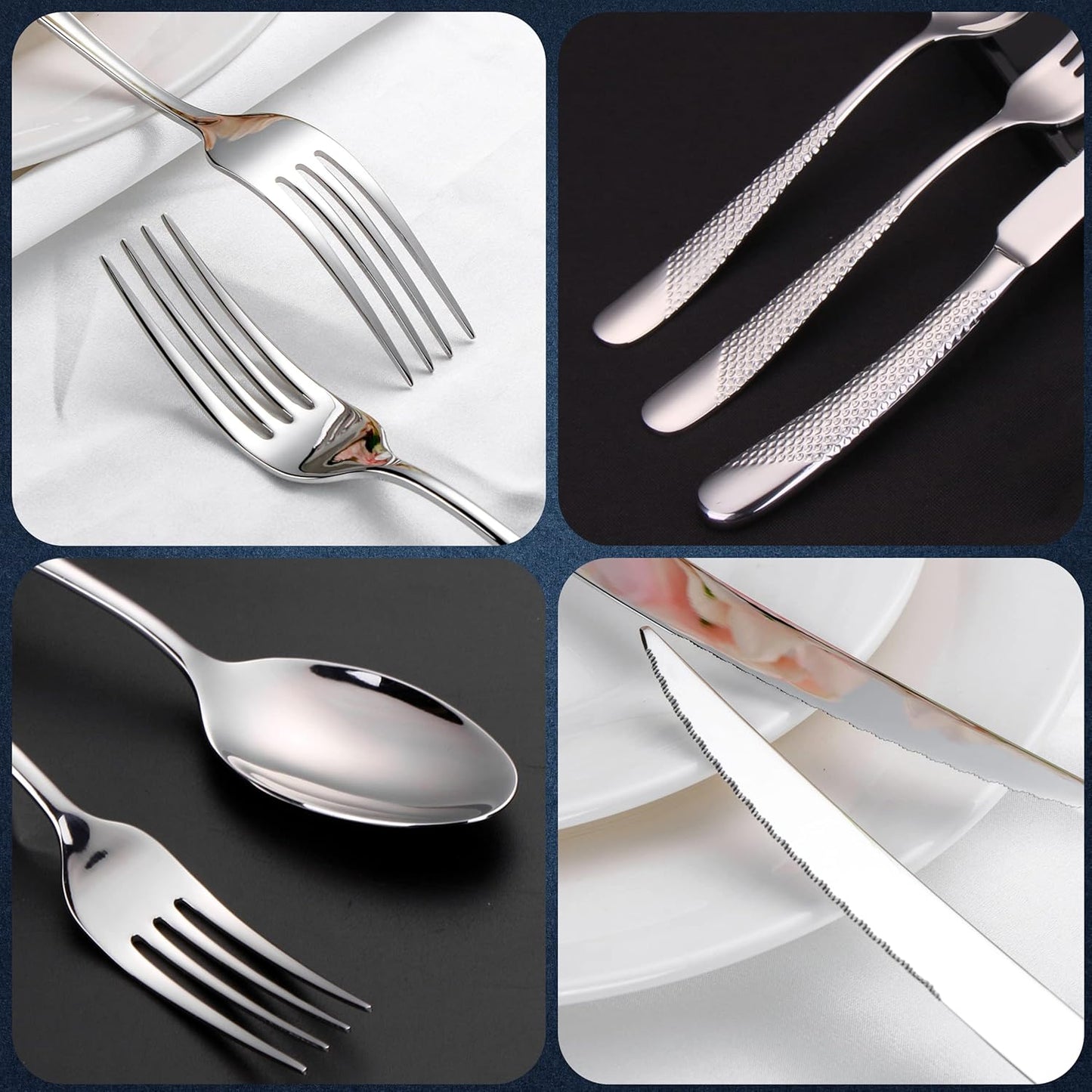 Luxus Besteck-Set 30-teilig für 6 Personen, Silber-30 Teiliges