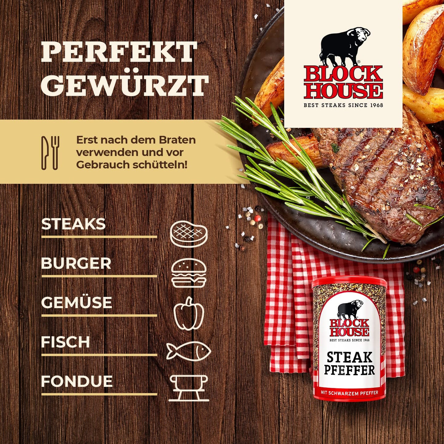 3er Set Steak Pfeffer Gewürzmischung, 200 g (3er Pack)
