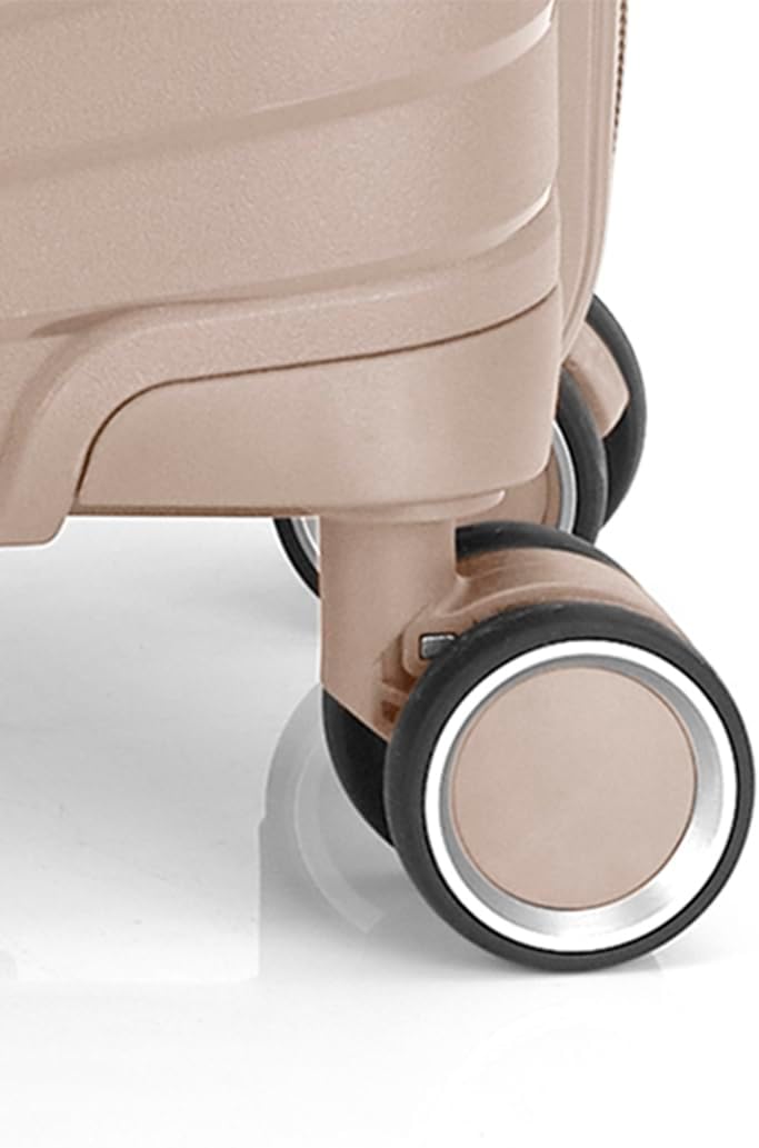 Hartschalenkoffer mit 4 Doppelrollen, M Beige
