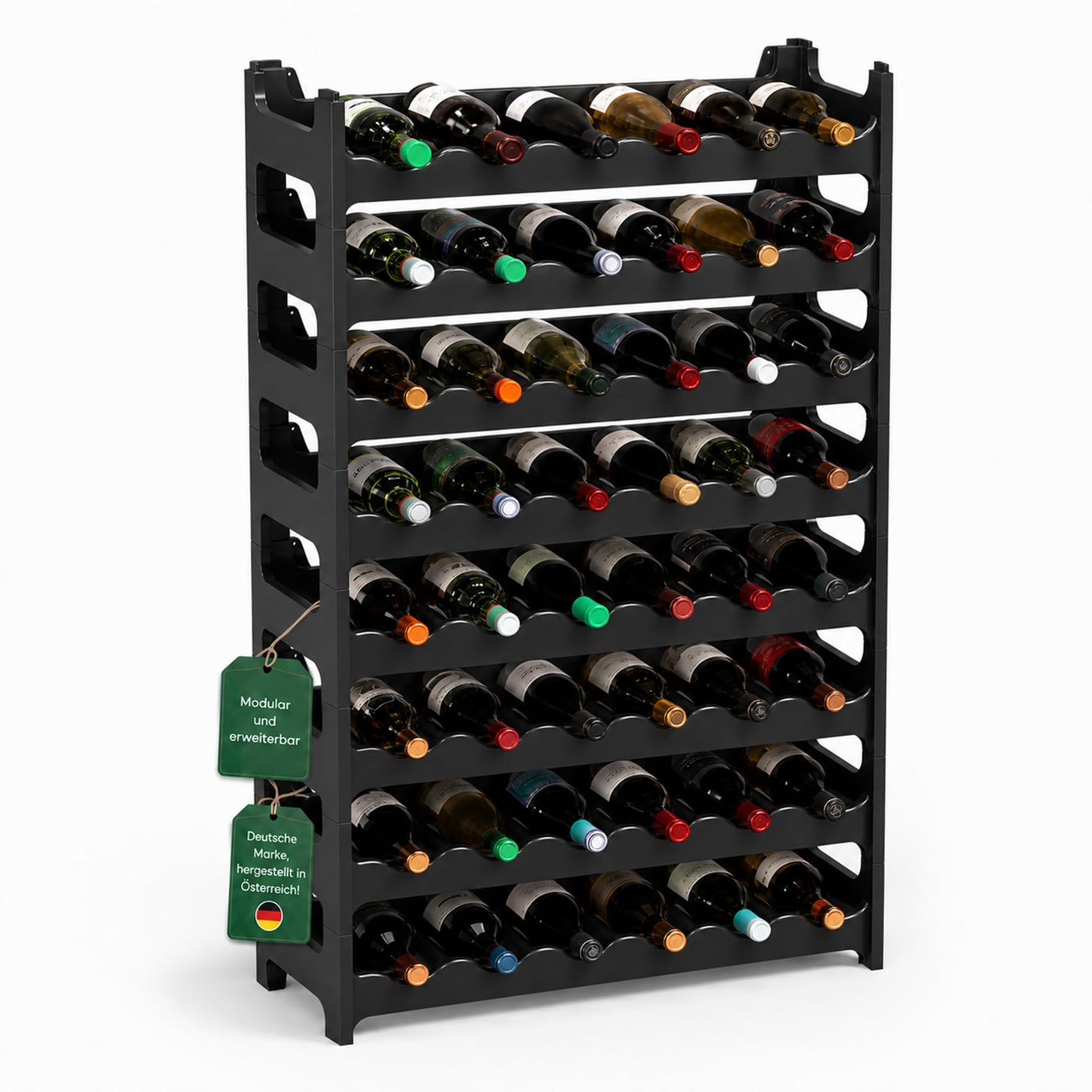 Weinregal für 48 Flaschen, Schwarz 48 Flaschen