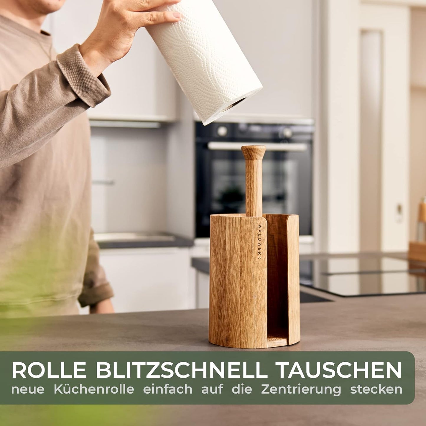 Küchenrollenhalter, Eiche