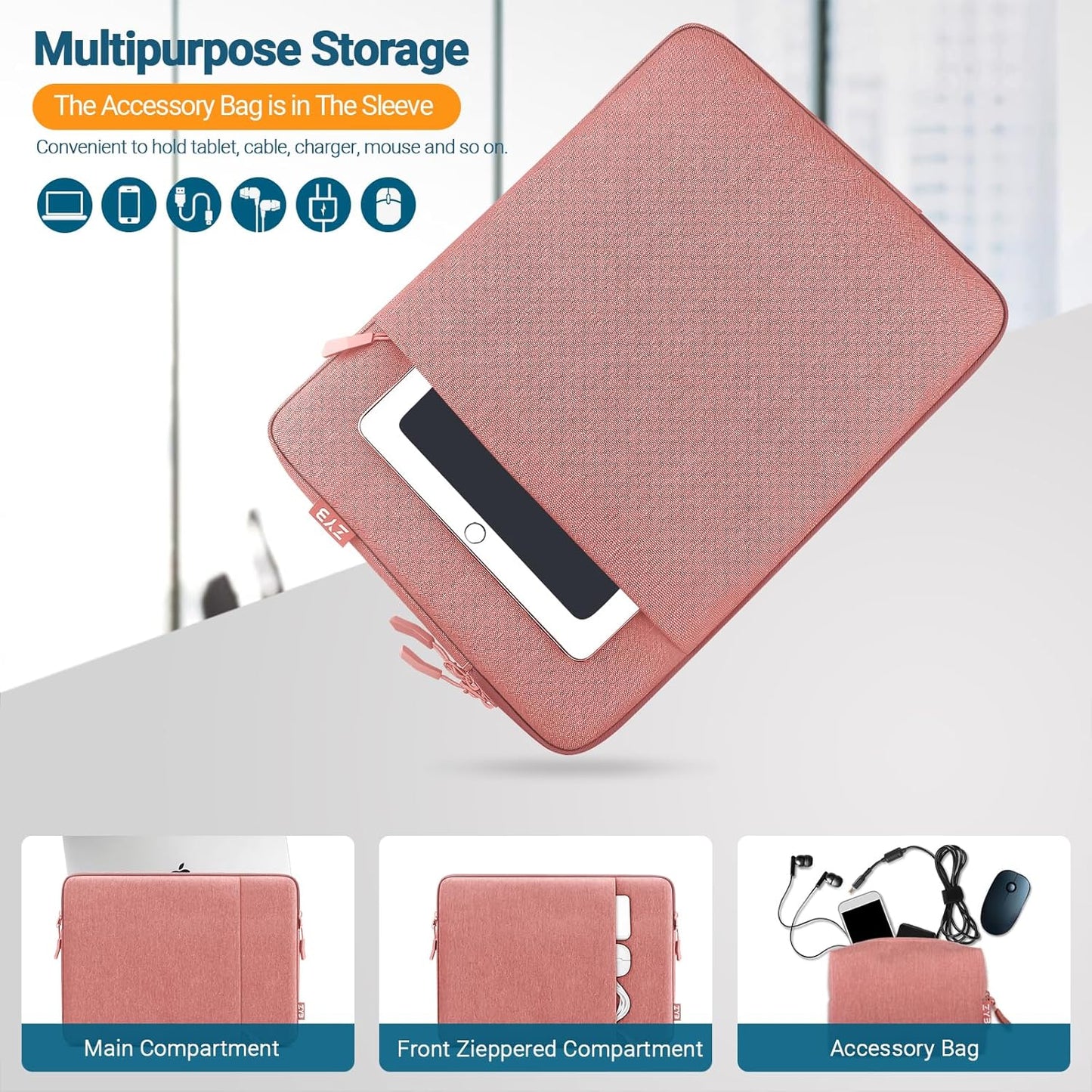 Wasserdichte Laptoptasche, 15-15.6 Zoll Rosa