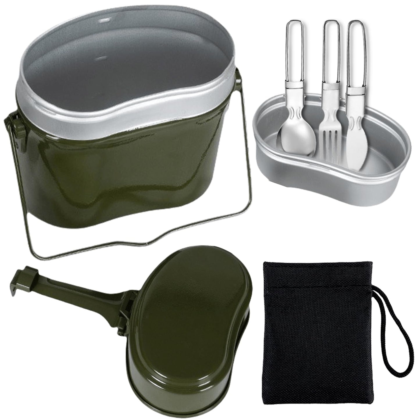 Camping Essgeschirr Set mit Klappbesteck