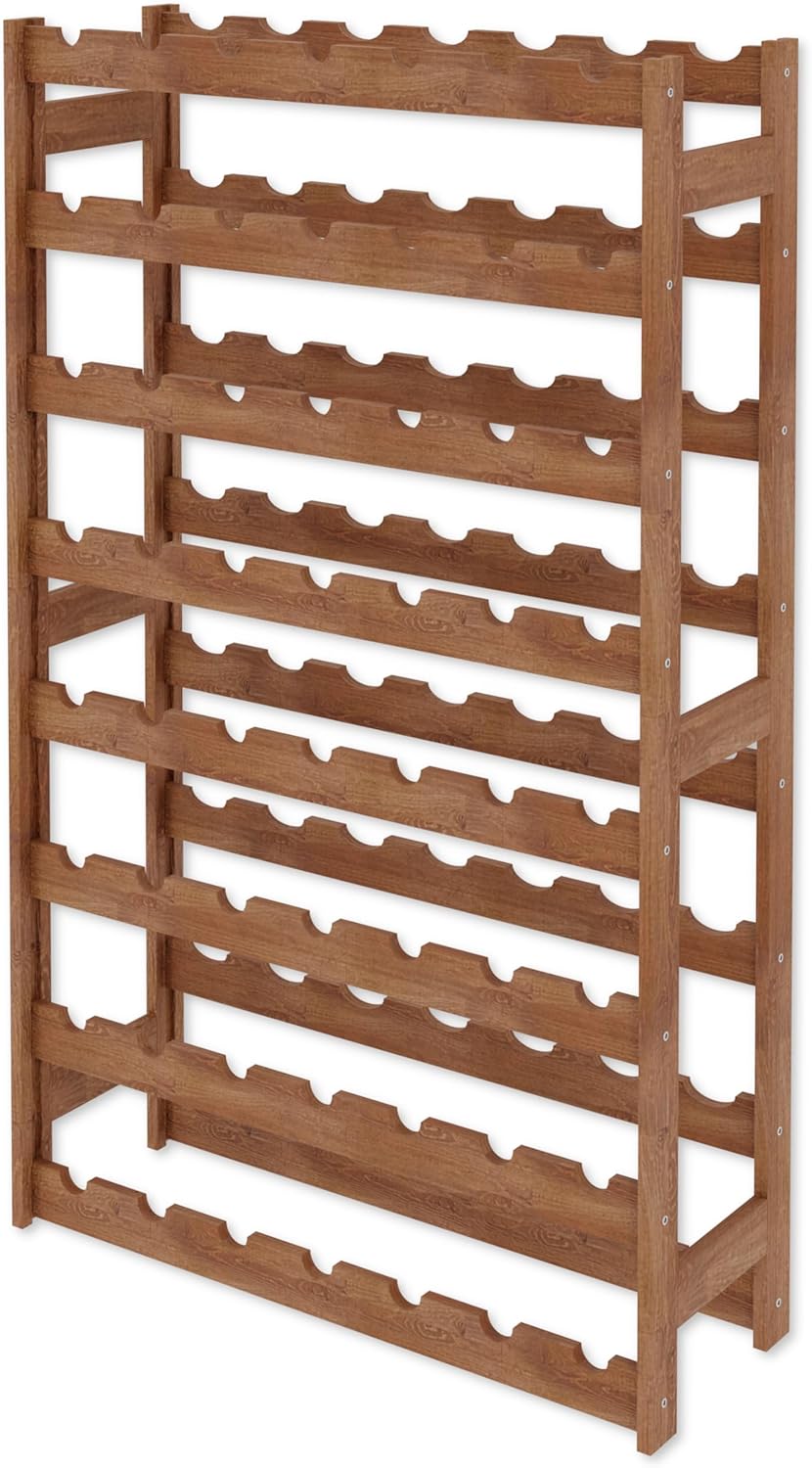 Weinregal für 56 Flaschen, Braun RW-1-56, 118 x 72,5 x 25, 7 liegen, 56 Flaschen