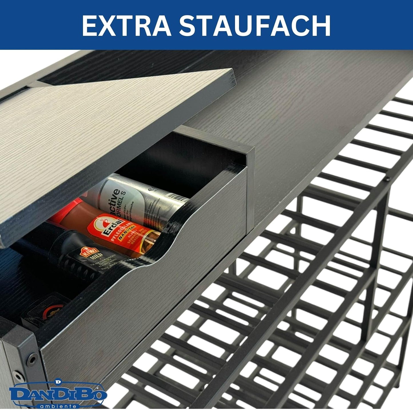 Schuhregal mit 6 Etagen und Ablagefläche