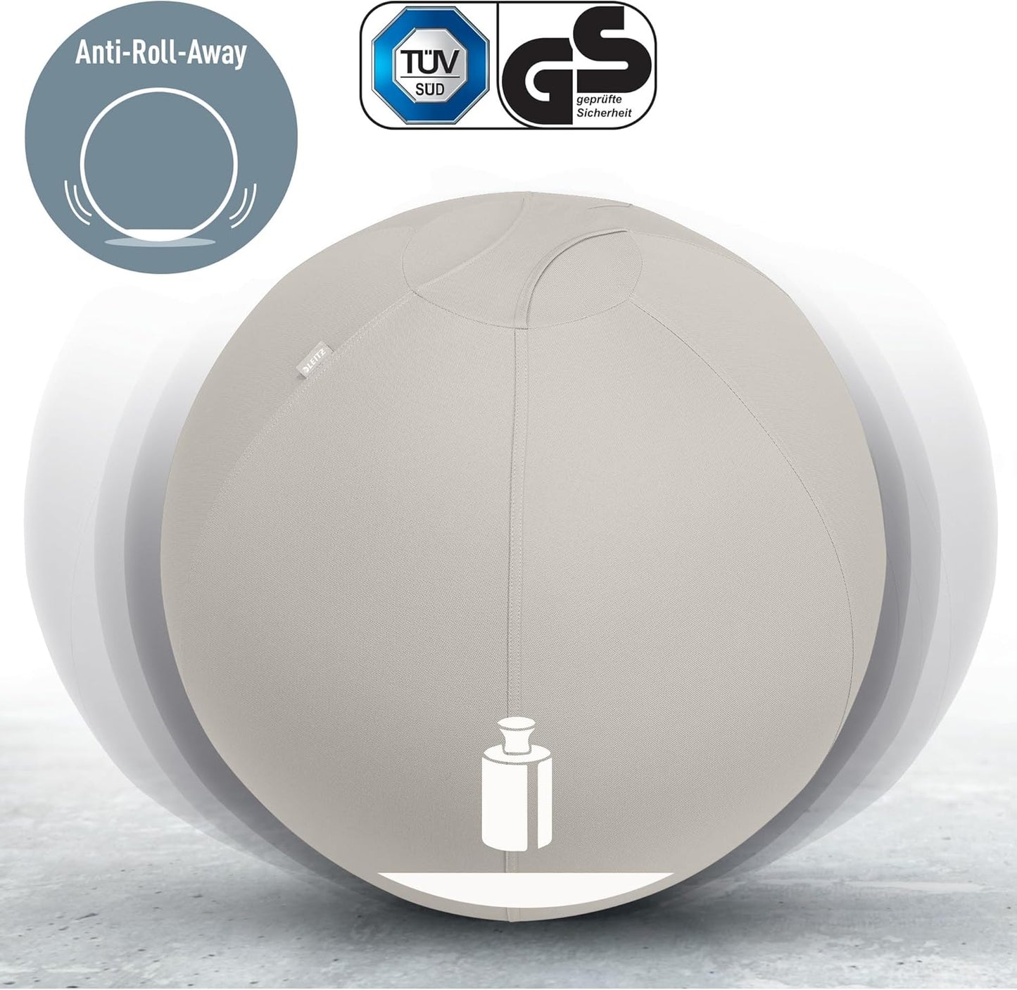 Ergo Active Sitzball, Hellgrau 55 cm (Körpergröße 135 - 155 cm) Einzeln