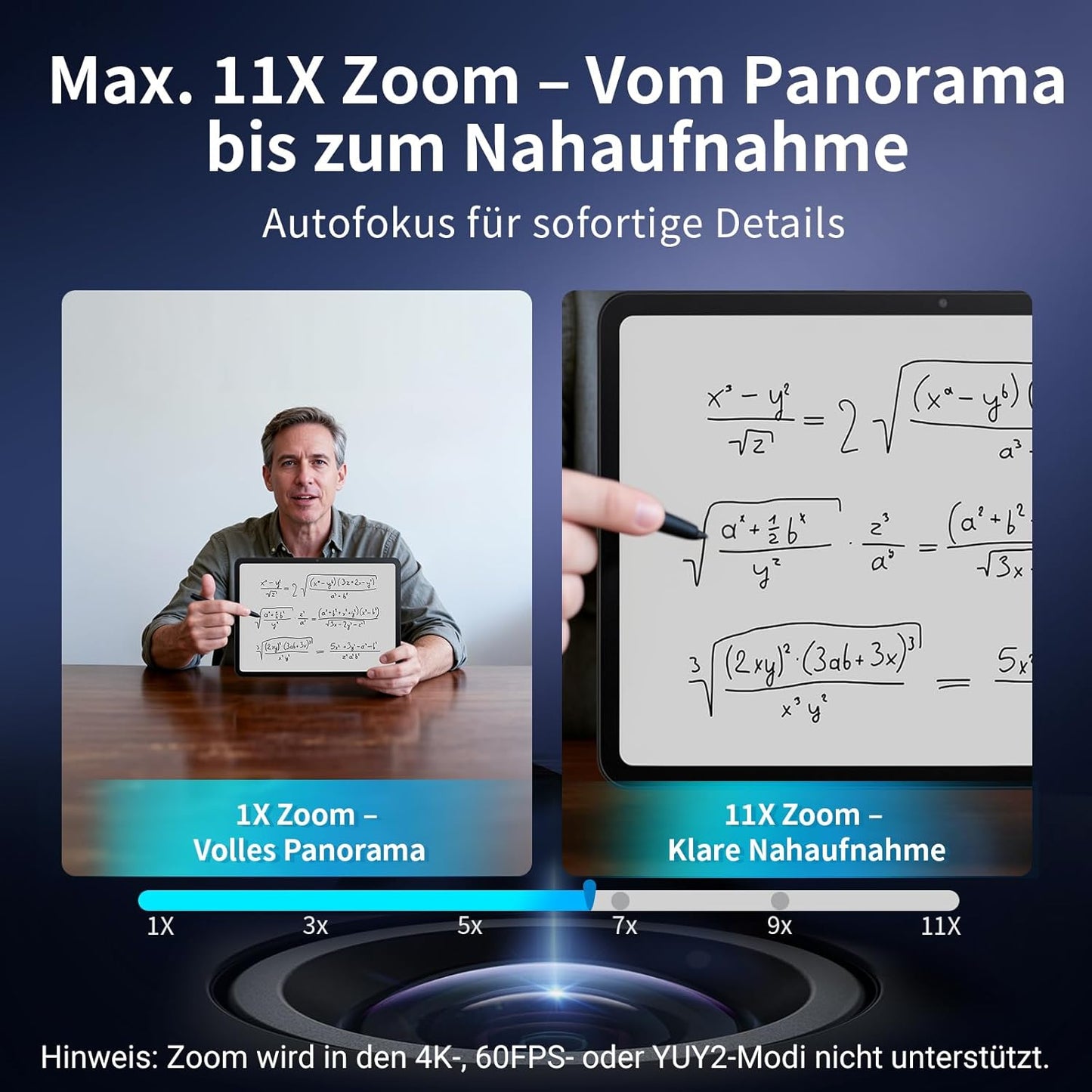 C60E Dual-Kamera-4K-Webcam für Streaming mit Hybrid-Zoom, C60E Dual