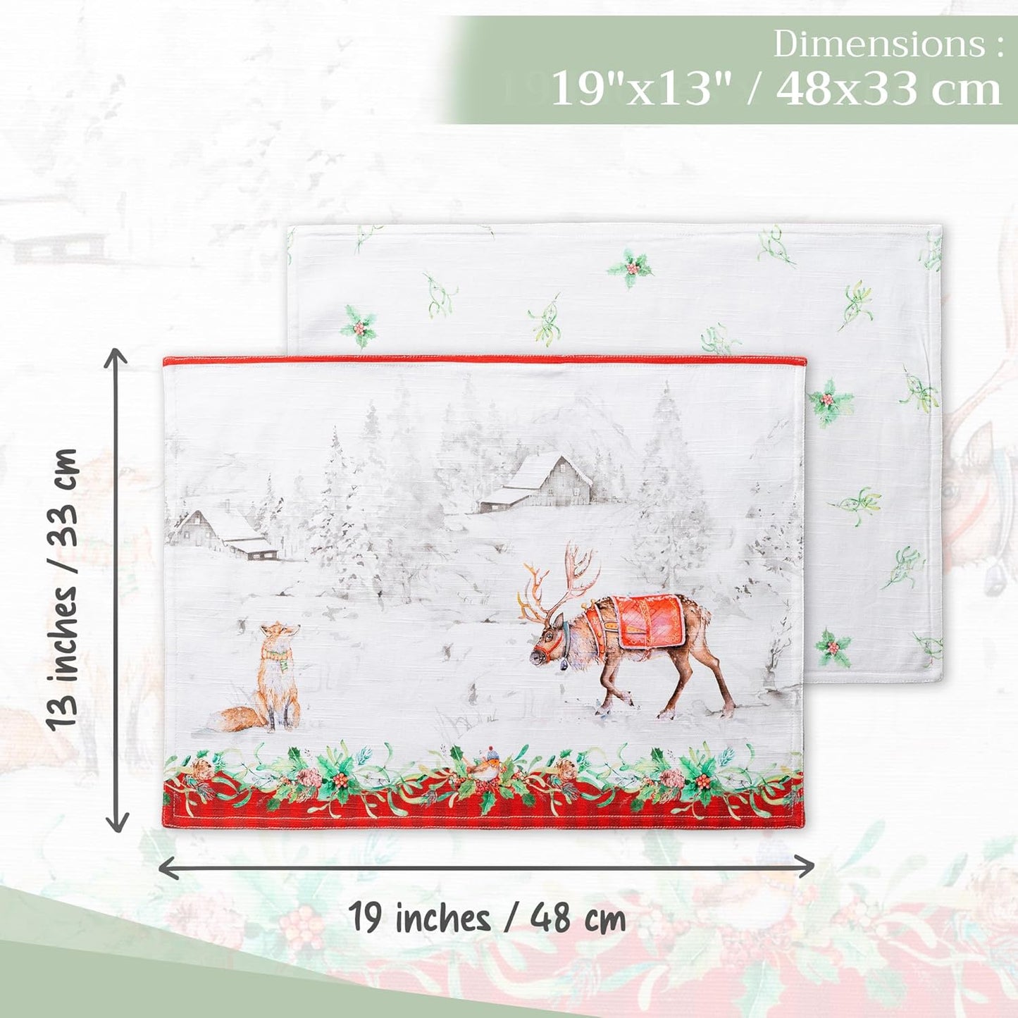 4-teiliges Tischset, 33cm x 48cm Christmas Tradition