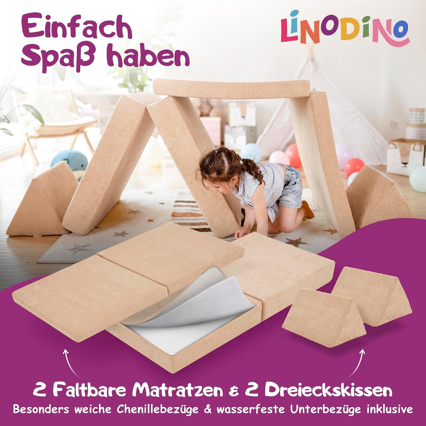 Spielsofa für Kinder, Strandbeige