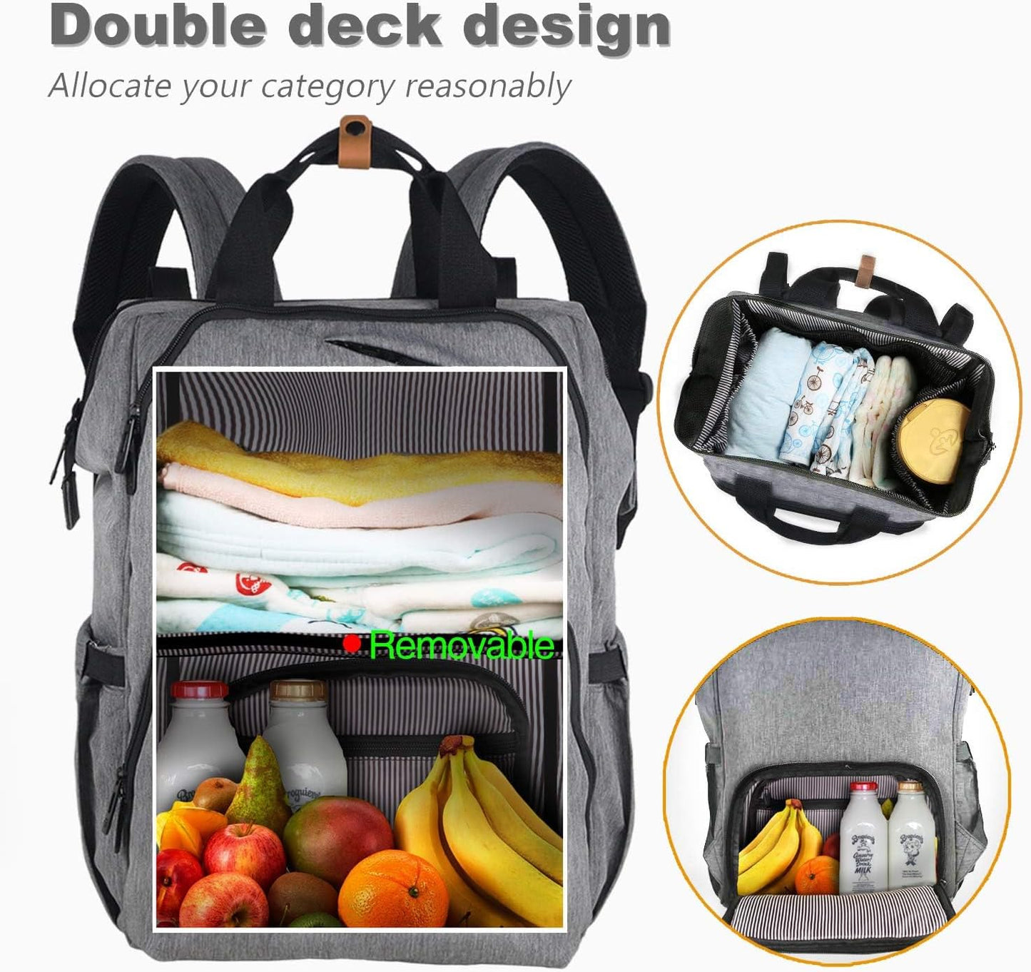 Wickelrucksack, Grau 1 Stück (1er Pack)