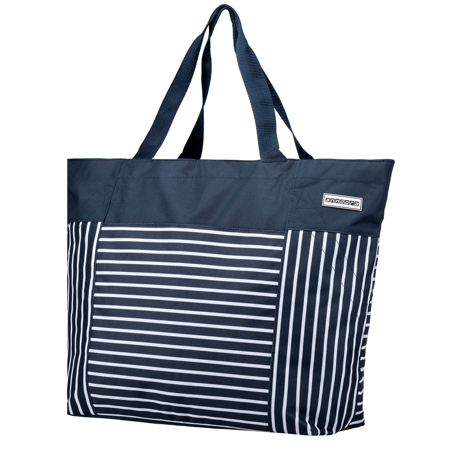 Strandtasche, Navy Blau Weiss