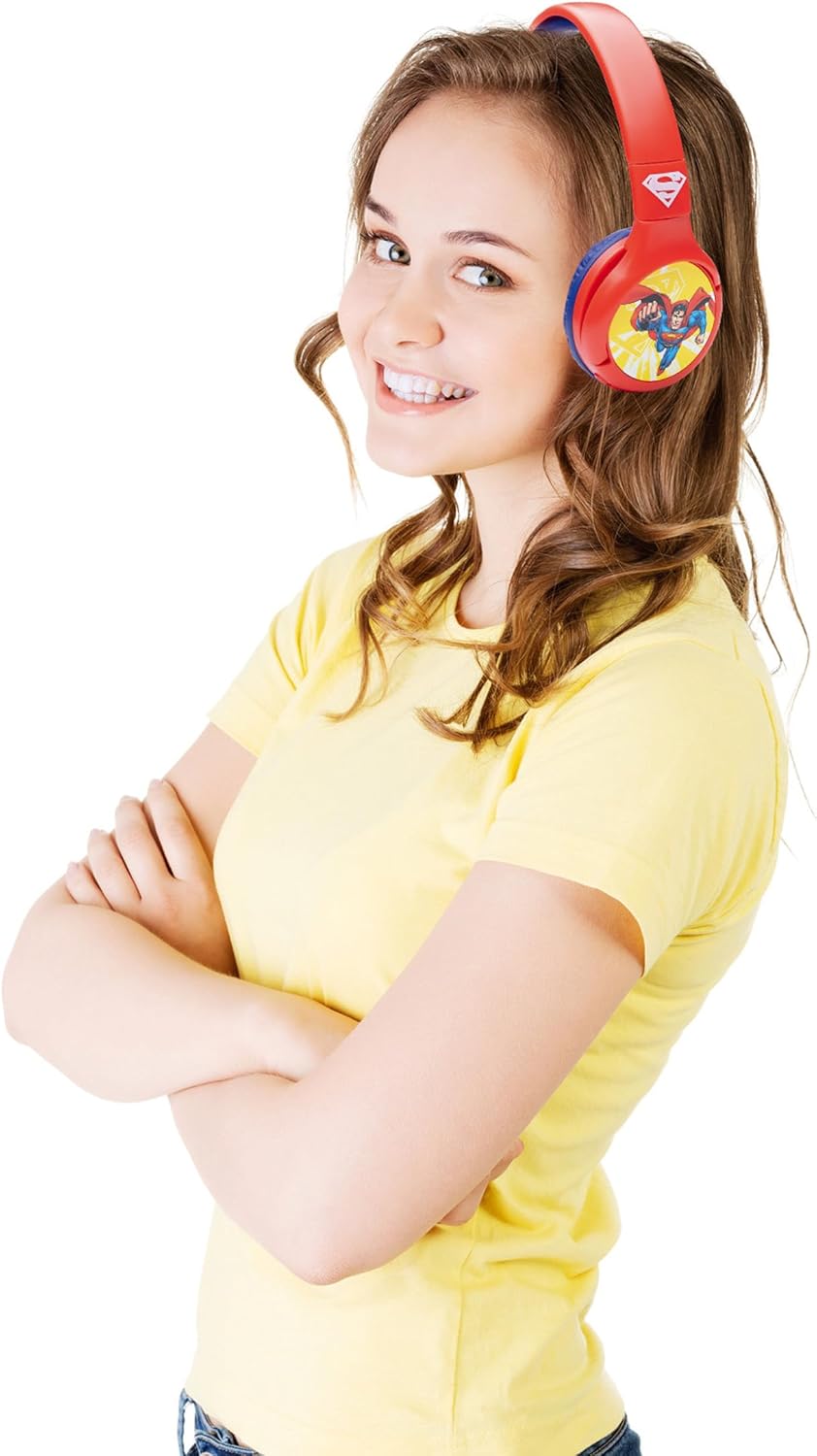 Kinderkopfhörer 2-in-1 Bluetooth und Kabel, Superman