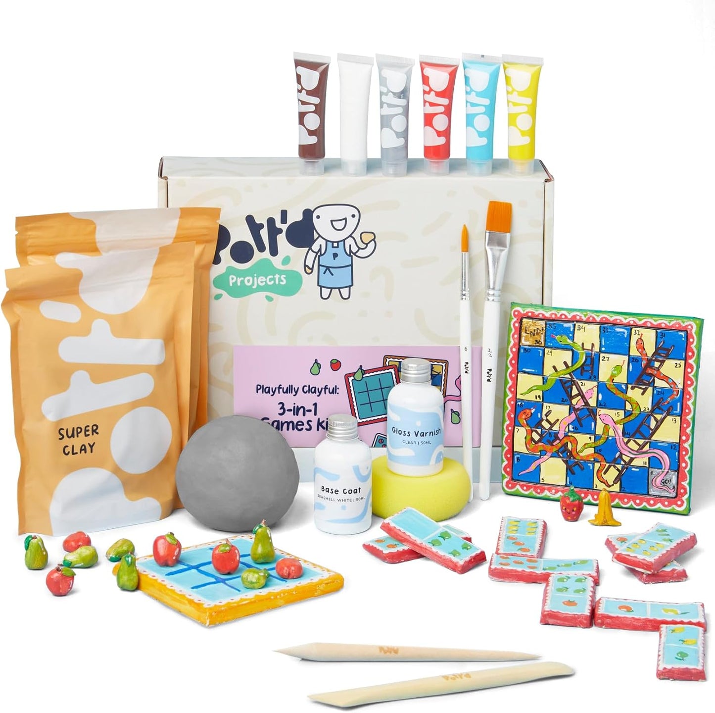 Mini-Töpfer-Set, Spielerisch mit Ton: 3-in-1-Spiele-Set