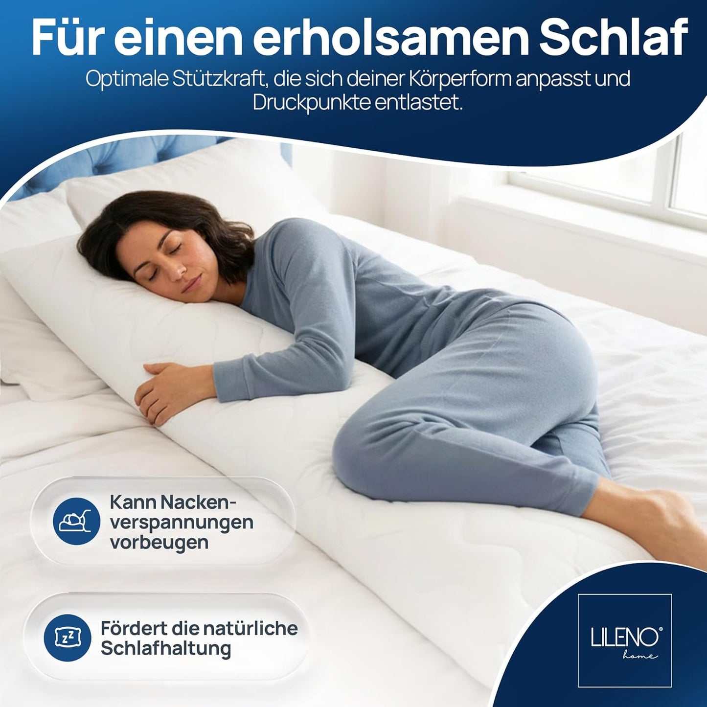 Seitenschläferkissen, 40 x 145 cm 1 Stück