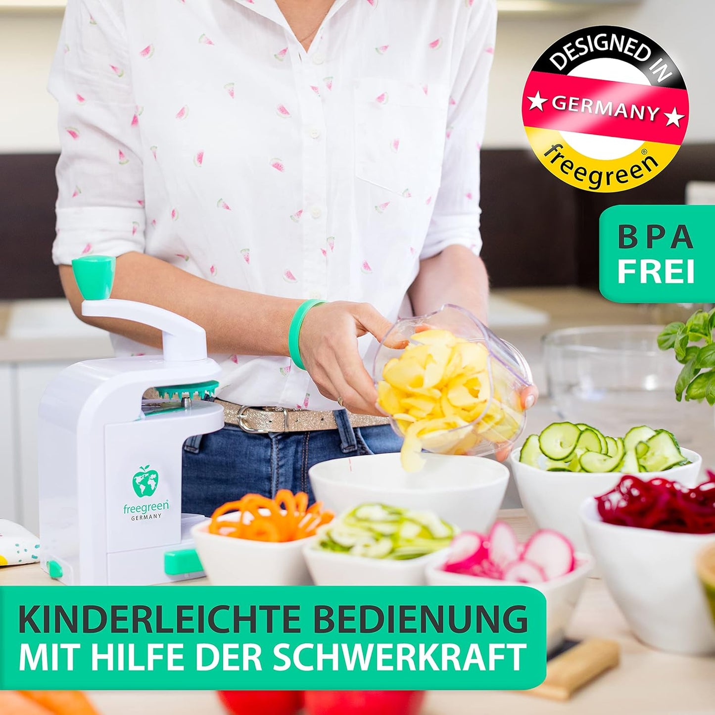 Spiralschneider mit Auffangsbehälter