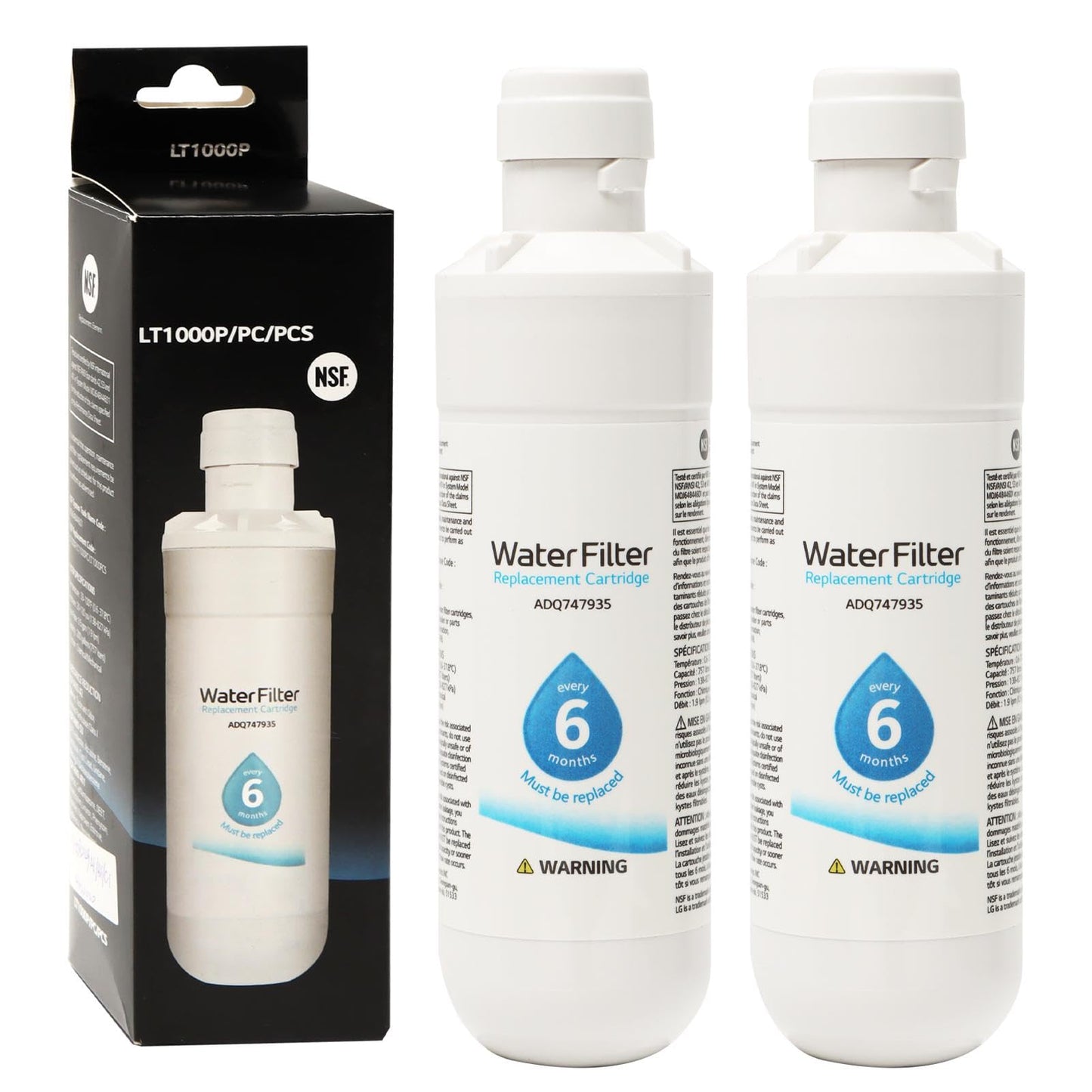 Kühlschrank Wasserfilter Ersatzset, 2 Stück/Set