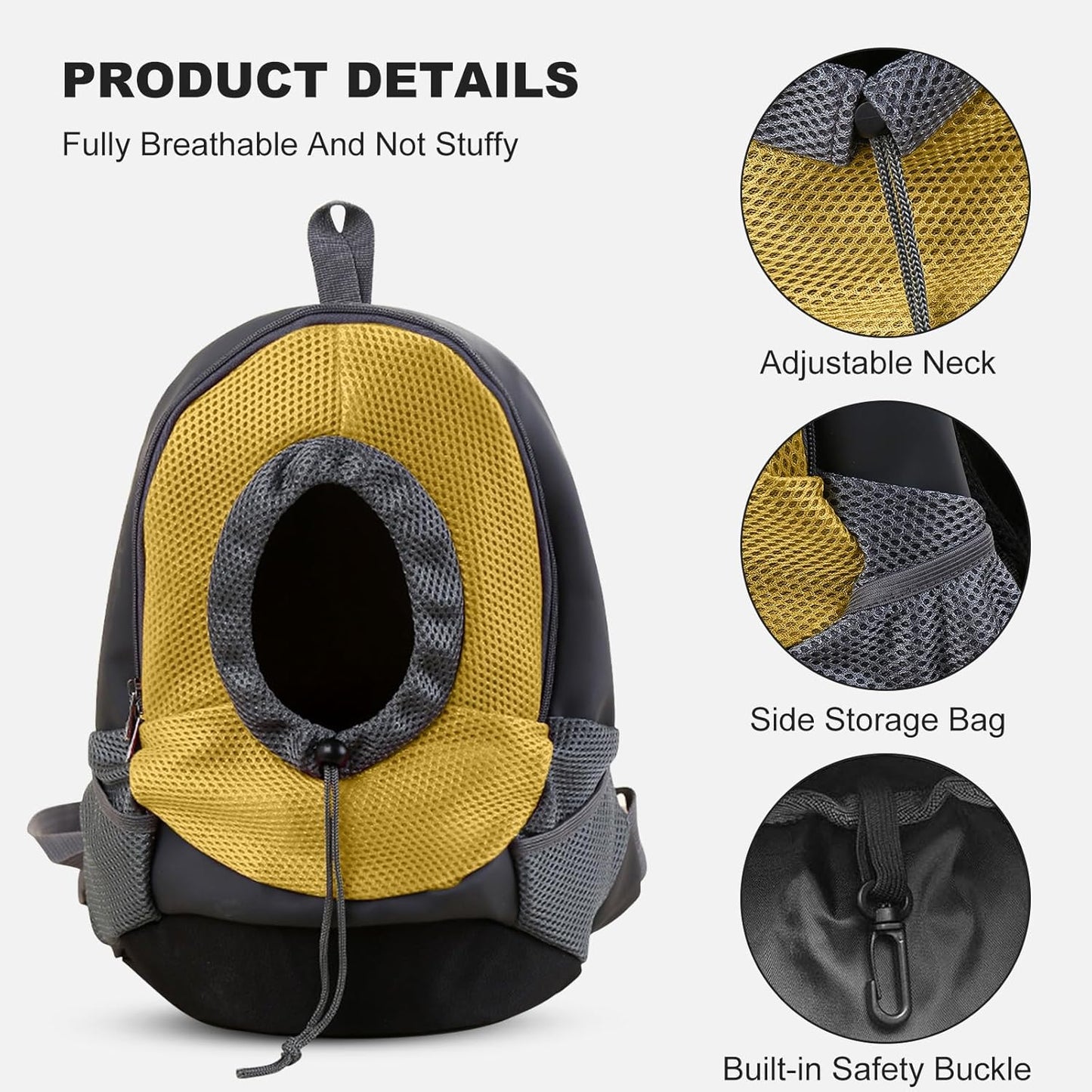 Rucksack für kleine Hunde Transporttasche, M Gelb