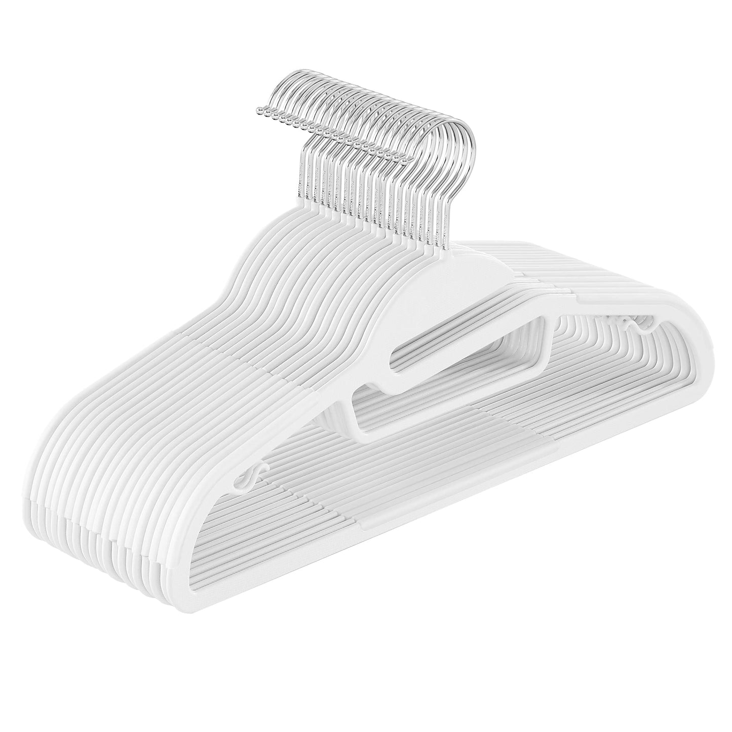 Kunststoff-Kleiderbügel mit Drehhaken (20er Set), Weiss 20 Stück