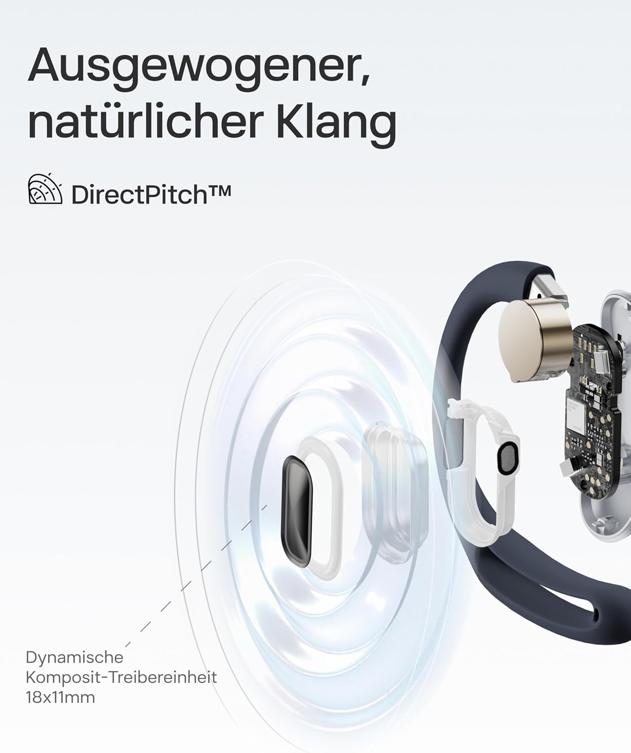 Open-Ear Bluetooth Ohrhörer, Schwarz