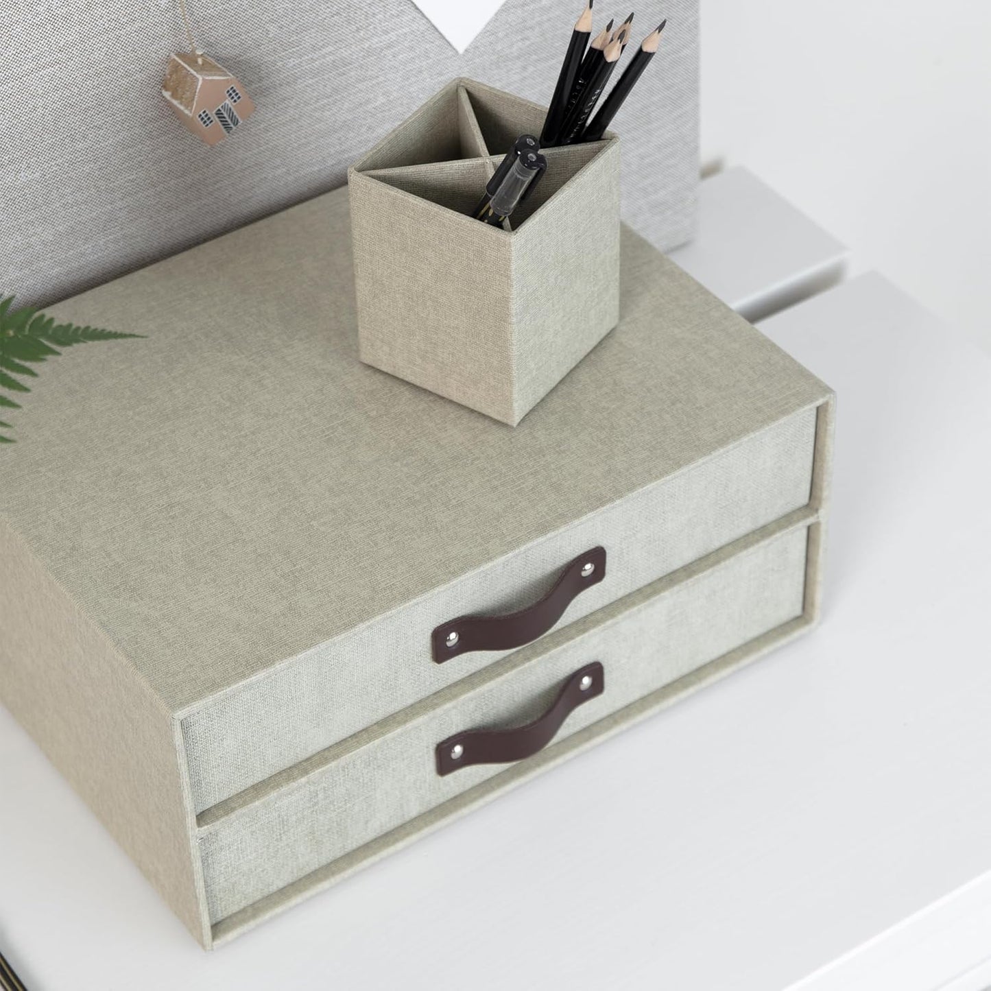 Birger Schubladenbox mit 2 Schubladen, Beige 2