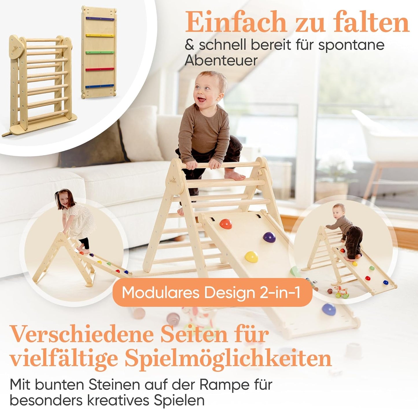 Kletterdreieck für Indoor & Outdoor, 2T-Natural