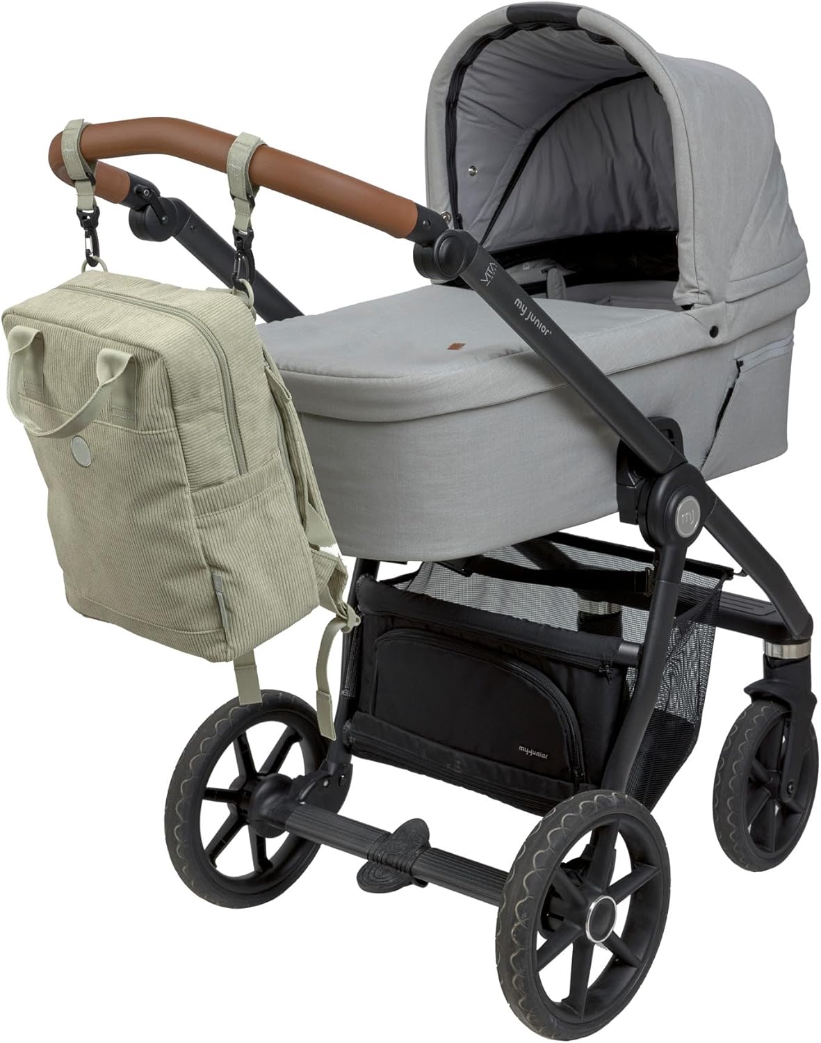 Wickelrucksack Vividal mit Wickelunterlage & Zubehör, Cord Light Khaki