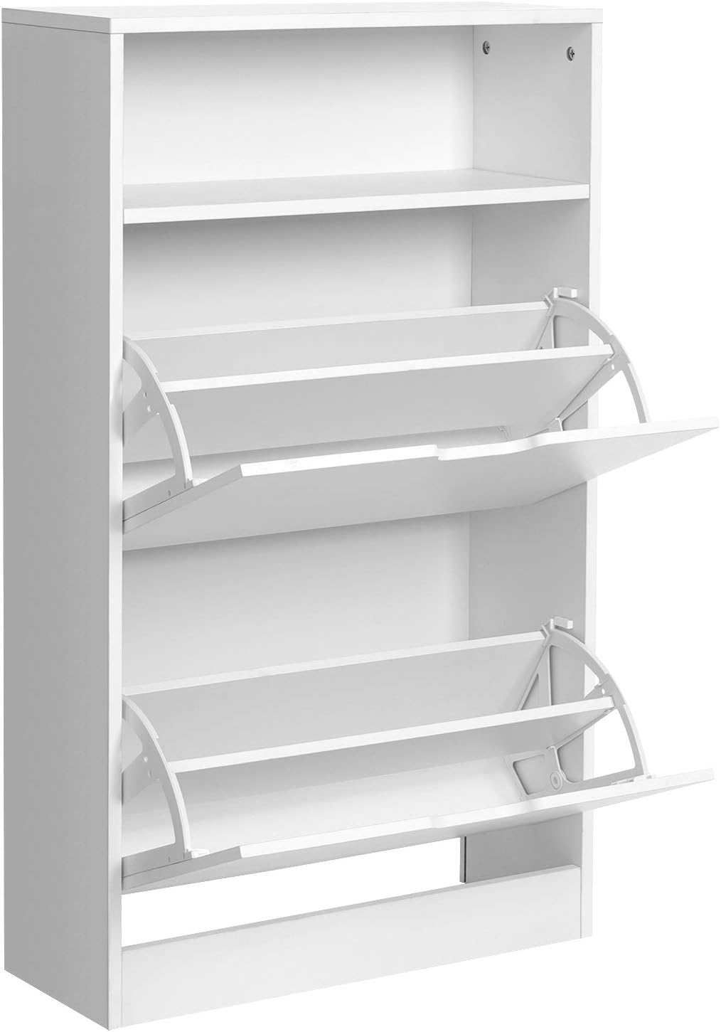 Schuhschrank mit 2 Klappen und offenem Fach, Wolkenweiß 2 Klappen (60B cm)
