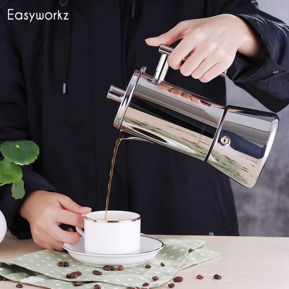 Espressokocher für 4 Tassen, 200ml Silber