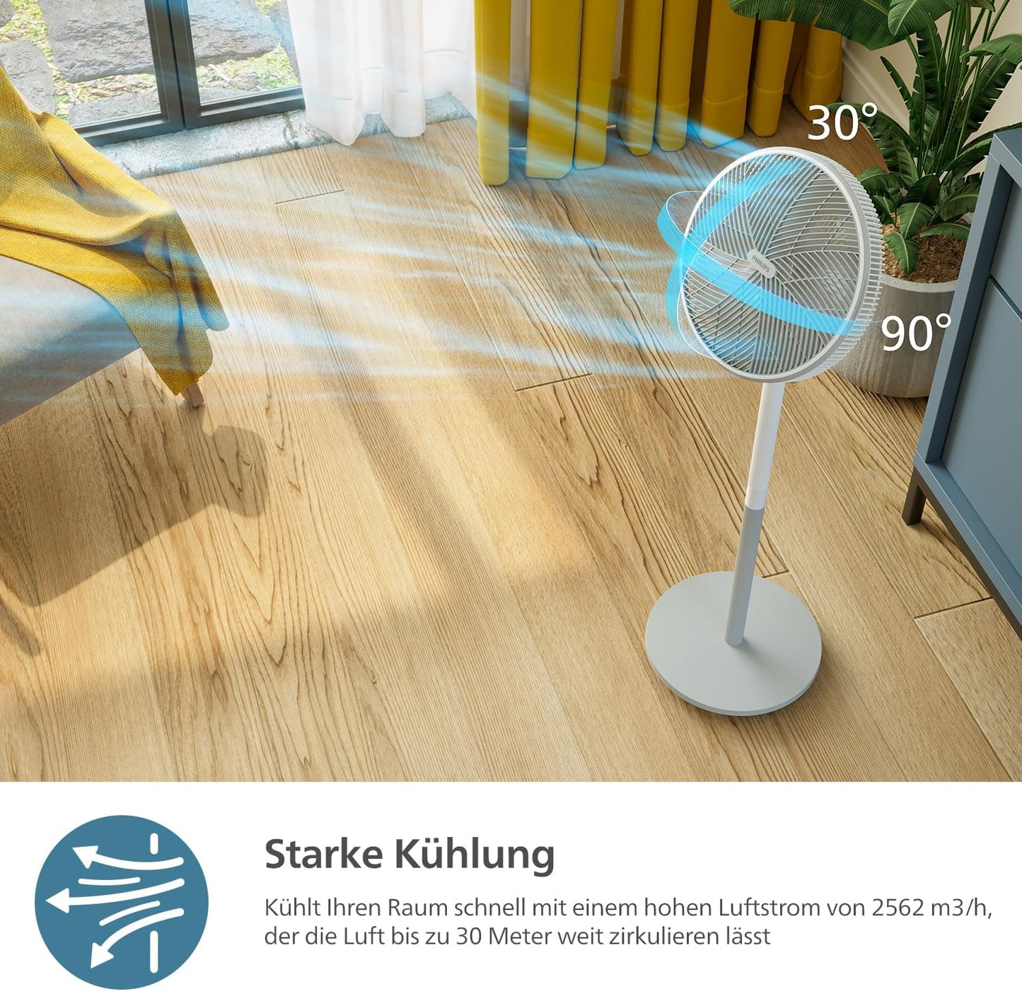 Standventilator Serie 2000 mit SilentWings Technologie, Standventilator weiss