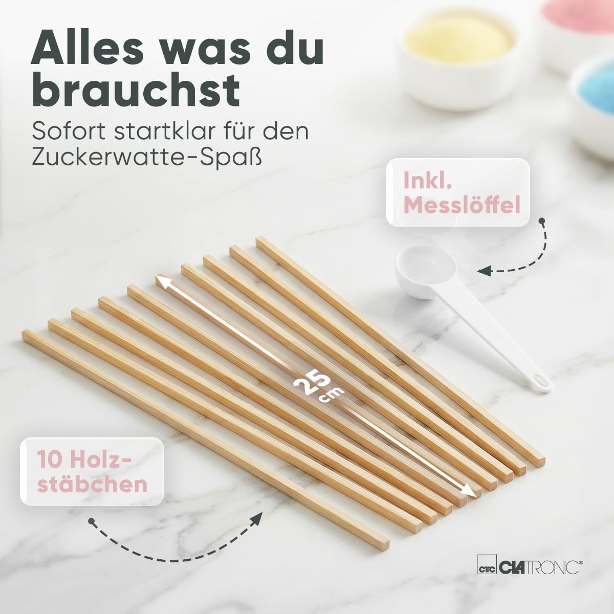 Zuckerwattemaschine ZWM 3478 mit Zubehör, Mint