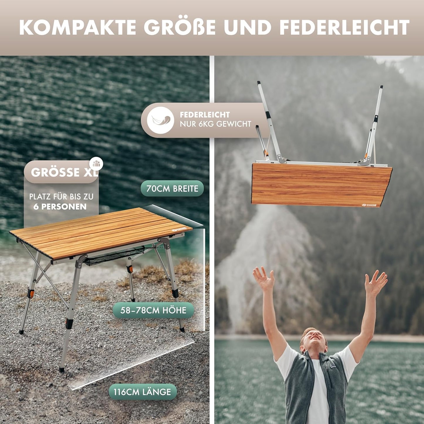 Klappbarer Campingtisch, X-Large 2.0
