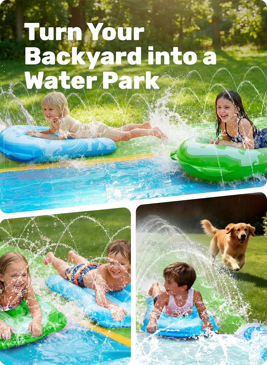 Wasserrutsche mit Sprinkler, 990.6cm Blau, Grün