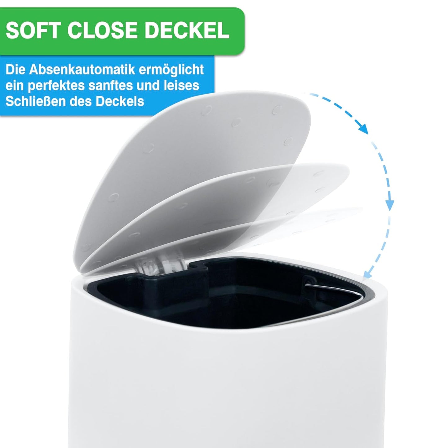 Badeimer mit Softclose, Weiss Ohne Klobürste