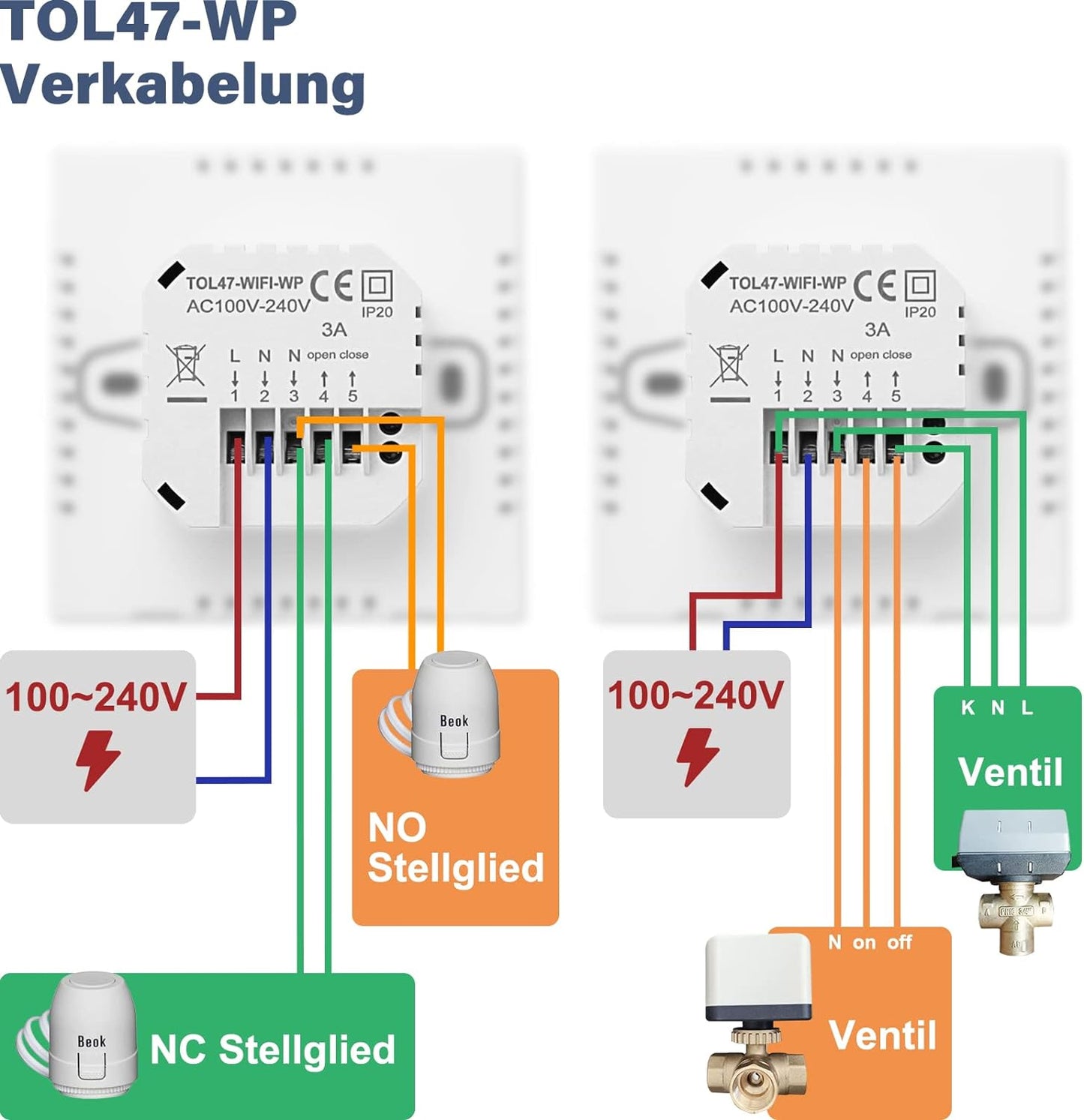 Tuya Smart Thermostat, Wasserheizung Thermostat, 2Stk_WIFI