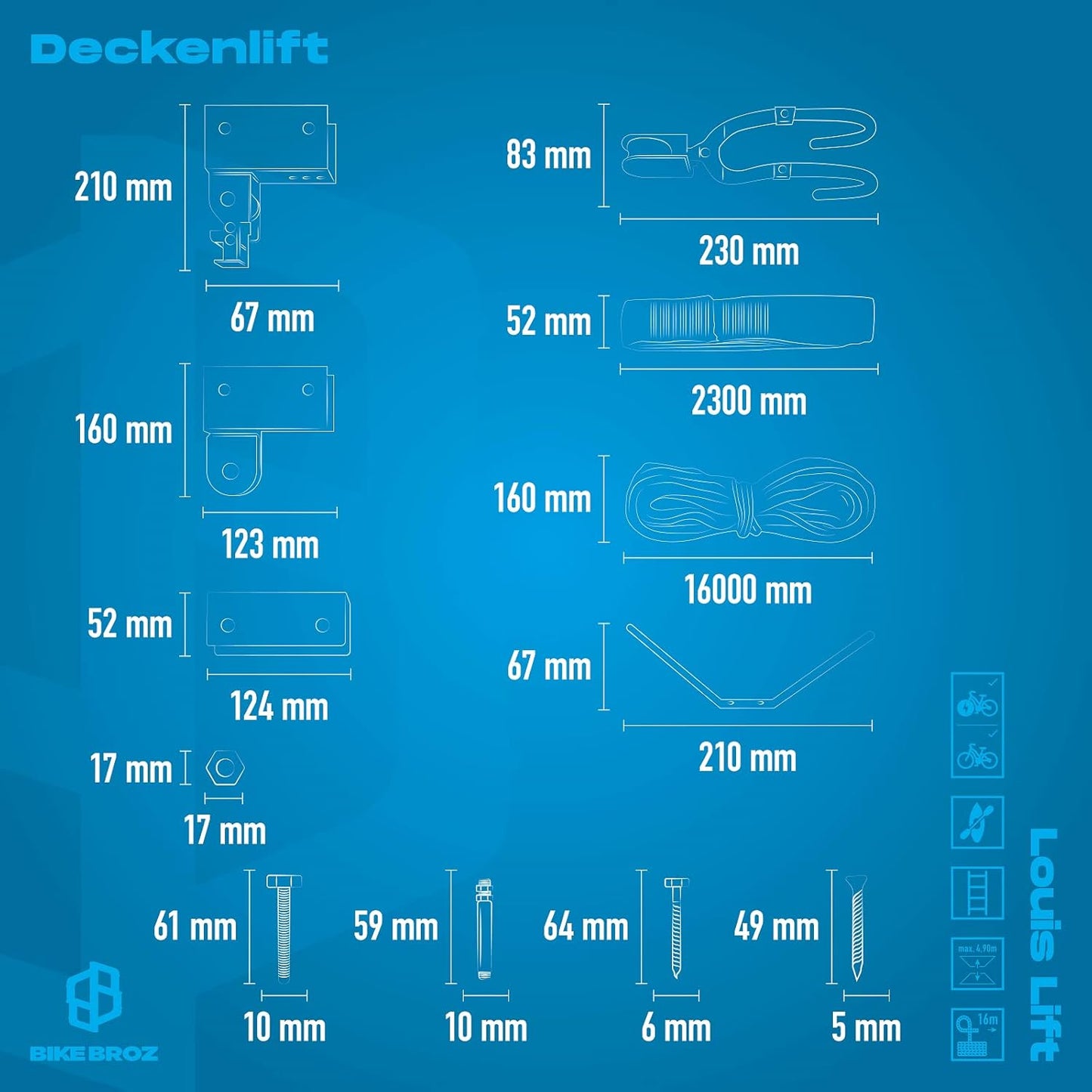 Velohalterung Deckenlift