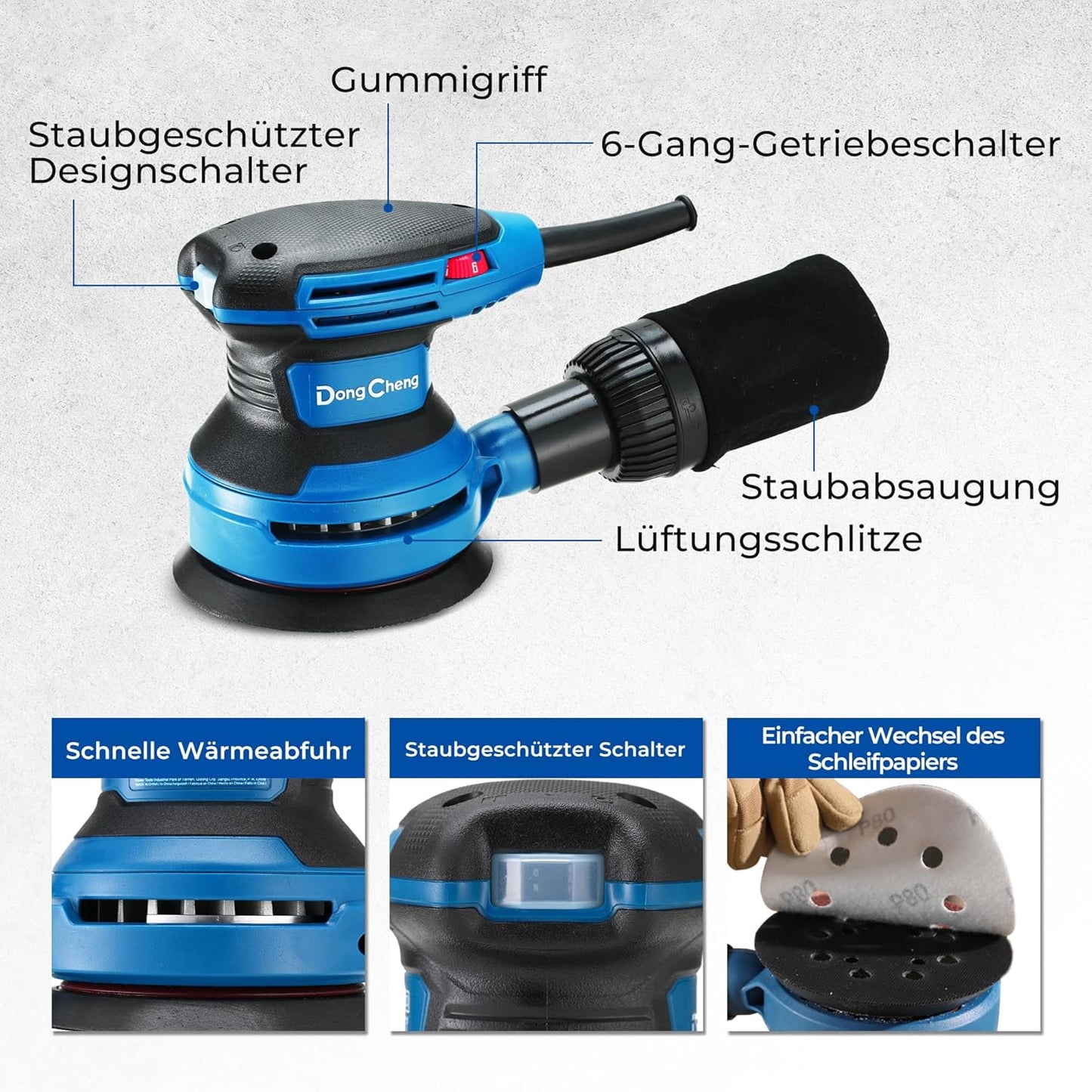 Exzenterschleifer 125mm mit Staubfangbehälter