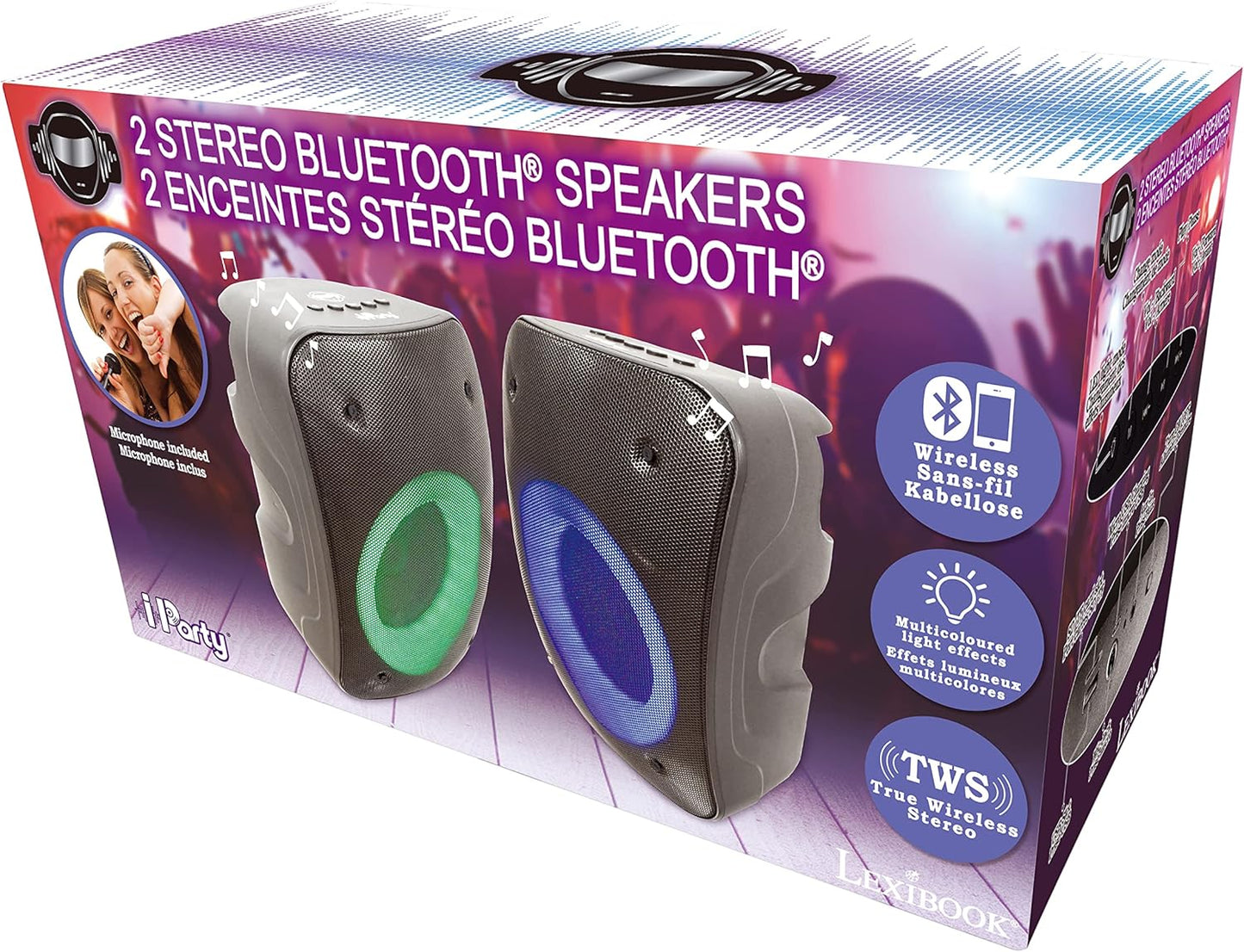 iParty 2 Stereo Bluetooth Lautsprecher mit Mikrofon, BTS500Z