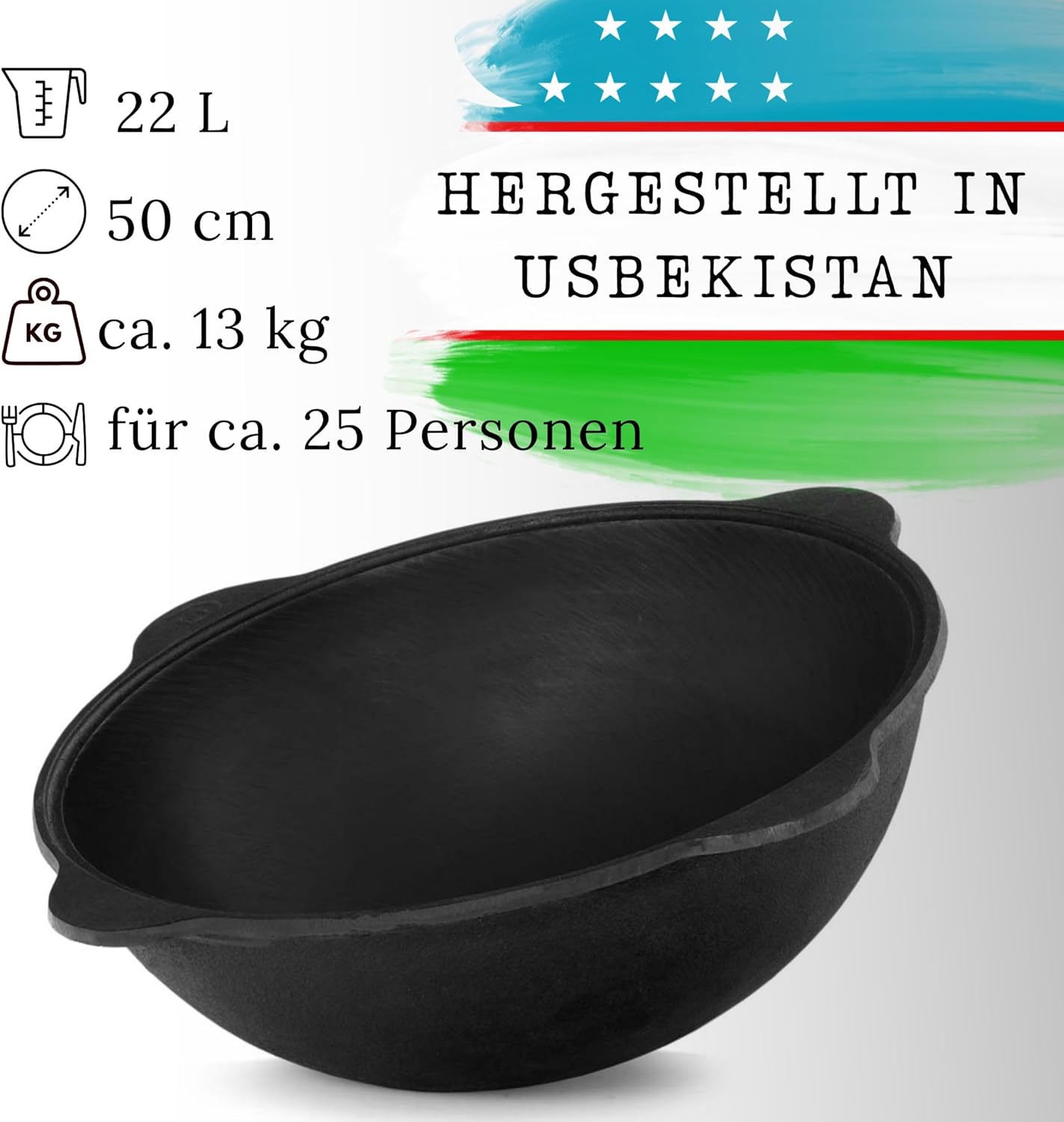 Gusseisen Kasan, 22 L Mit Zubehör