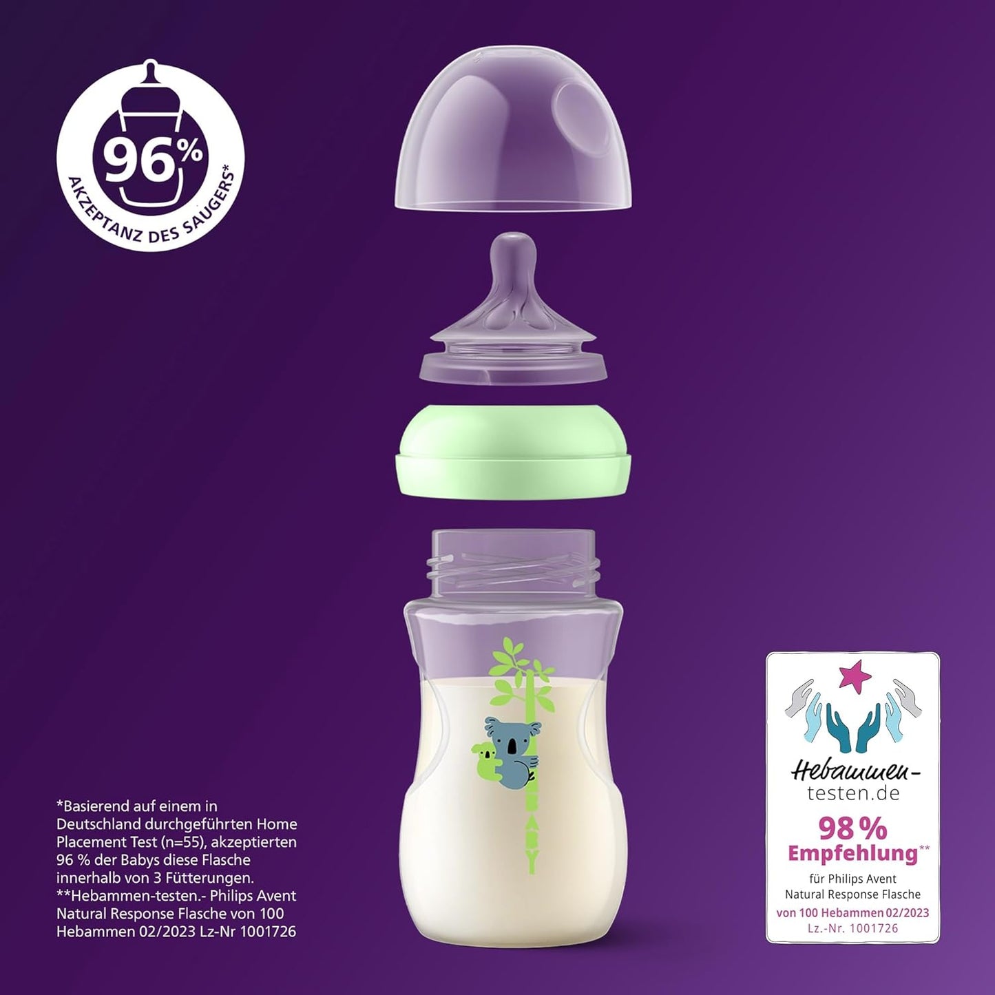 Natural Response Babyfläschchen-Set, Grün 1 stück (3er Pack)