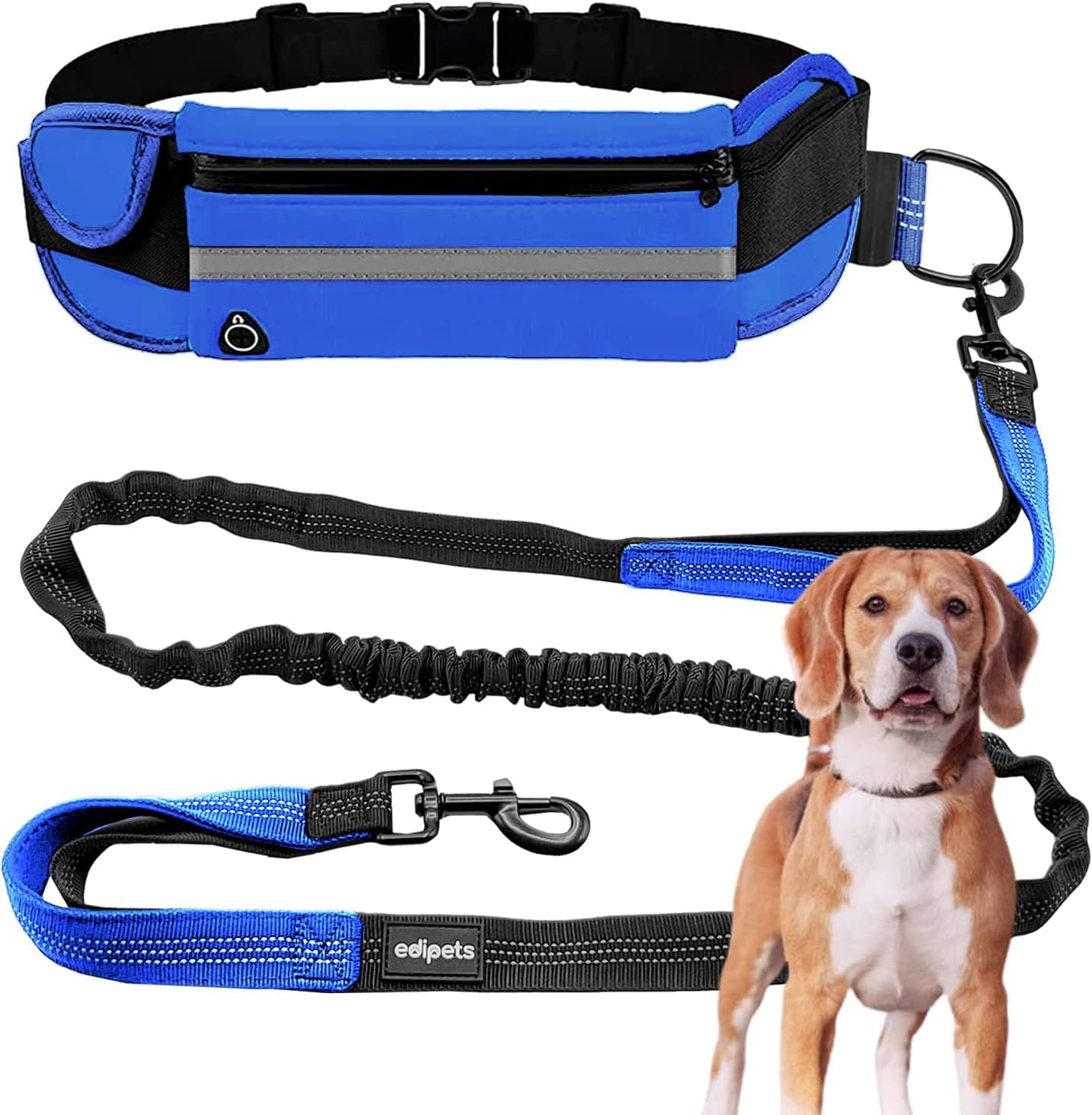 ‎EDI-C011-BN Joggingleine, 160-220 cm, reflektierend, Blau, 1.60 meters