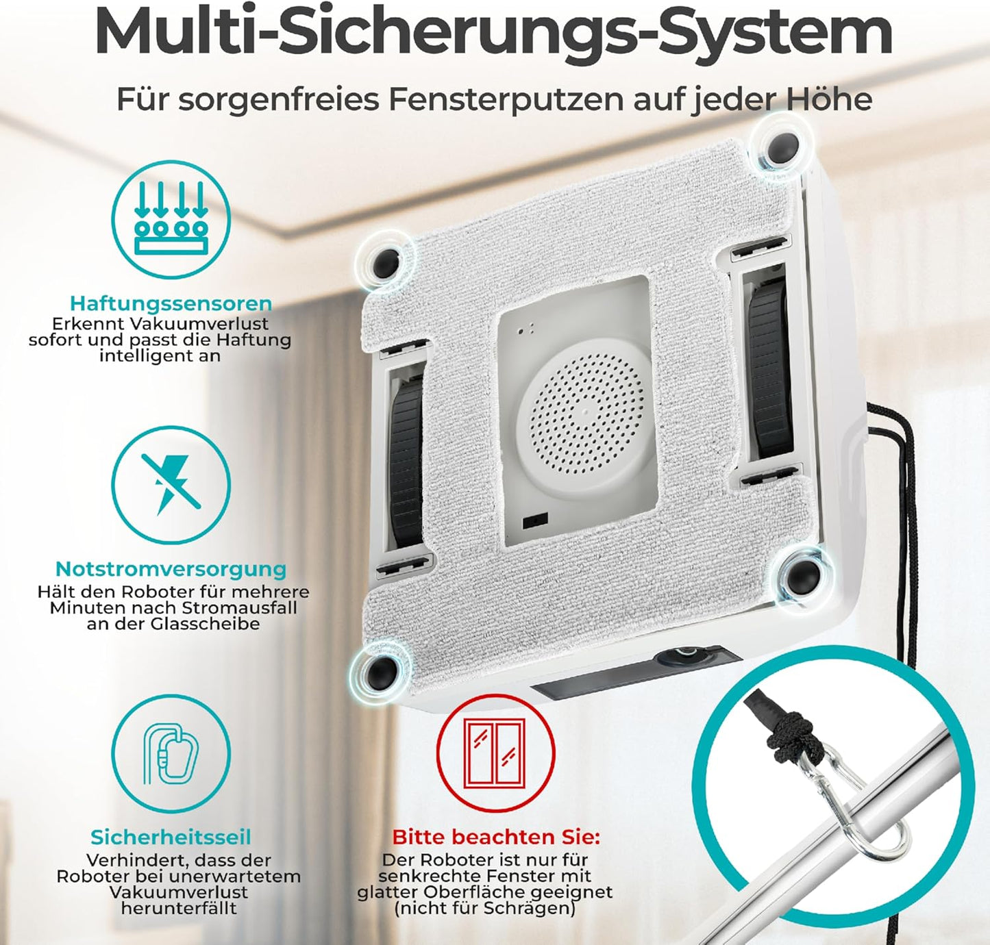 Fensterputzroboter mit automatischer Kanten-Erkennung