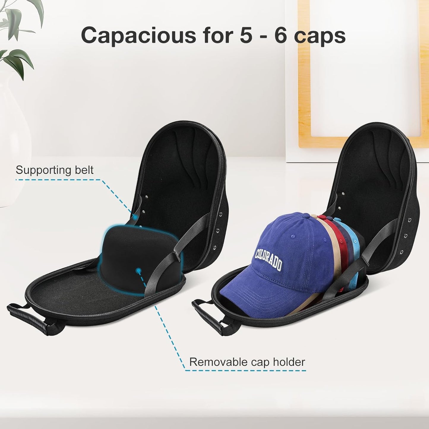 Aufbewahrungstasche für Baseball Caps, S Schwarz
