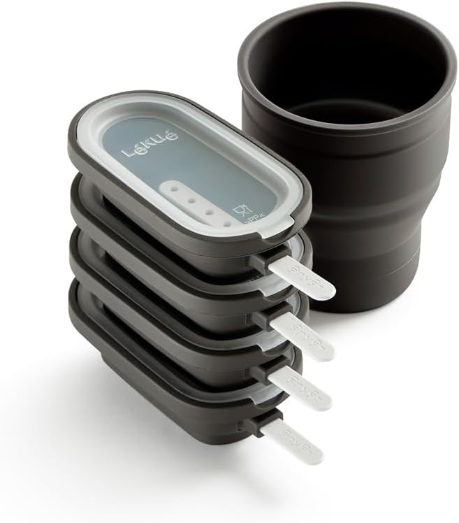 4er-Set Eisformen mit Silikonbehälter, Creamy Single