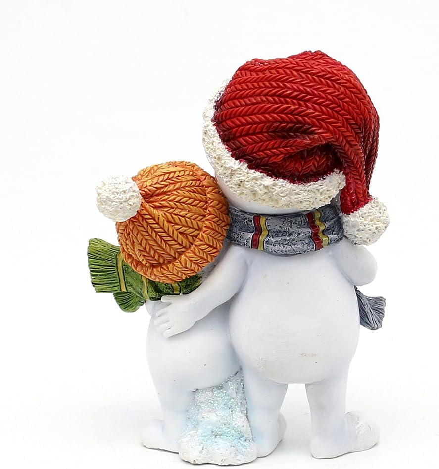 Schneekinderpaar mit Mütze und Schal, Paar