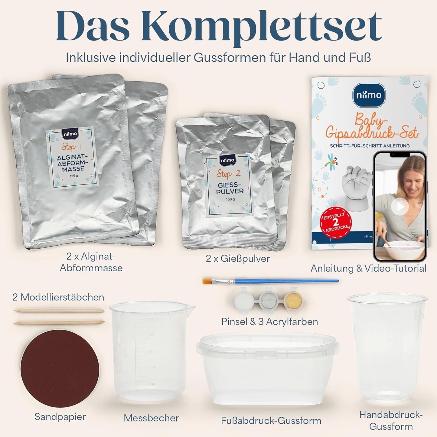 3D Baby-Gipsabdruck-Set, Baby 3D Abdruck-Set