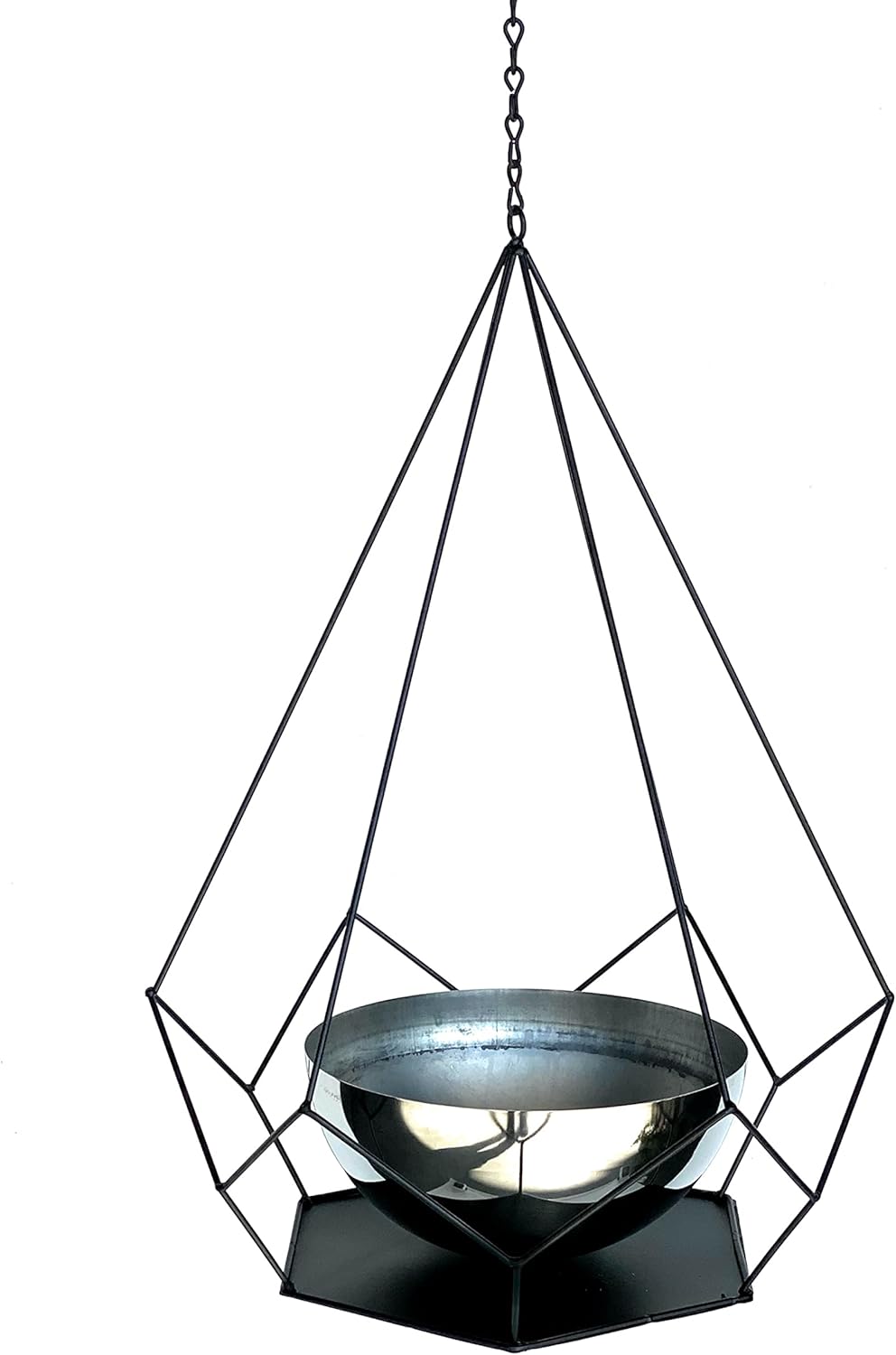 Metall-Blumenampel mit Topf
