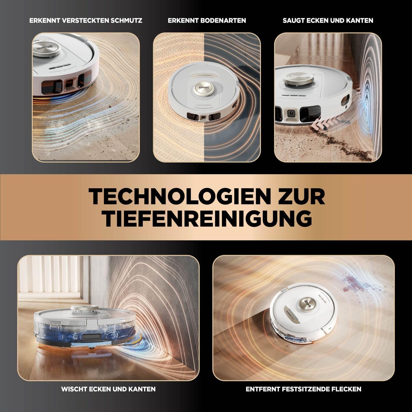 PowerDetect Saugwischroboter, 2 Bürsten / Anti-Micro Pads / 1 Kapsel