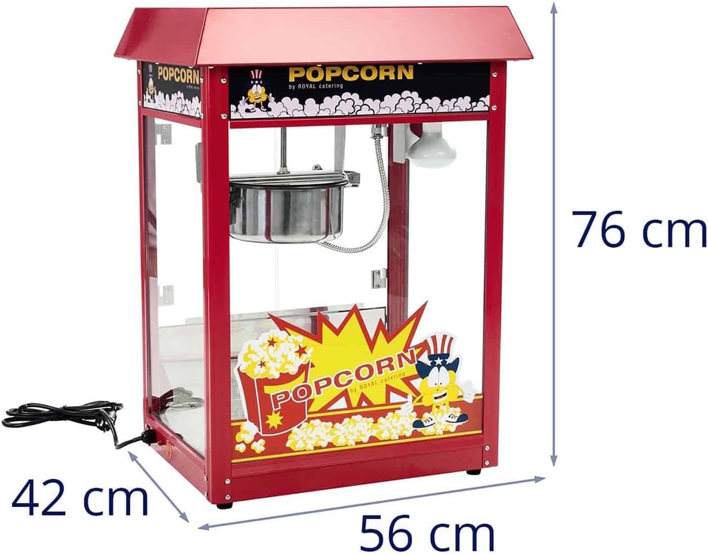 Popcornmaschine Retro-Design mit Teflon-Topf